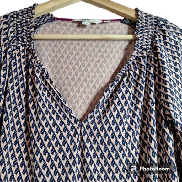 Boden Pink n Blue Geometric Blouse Size 4 - Picture 2 of 10